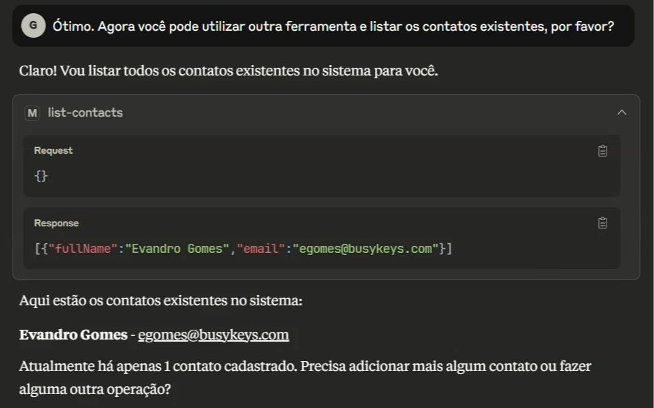  Utilizando a ferramenta de listagem de contatos. 
